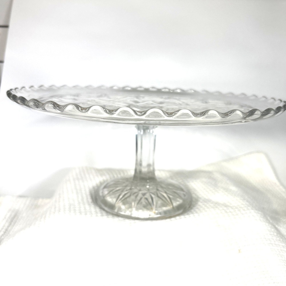 Vintage EAPG JB Higbee 11" Cake Stand Hawaiian Lei Pattern on Pedestal 1907-1918